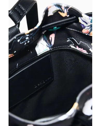 Desigual Borsa in ecopelle Intrecciata – Tracolla e Zainetto 2 in 1 Nero/Multicolor