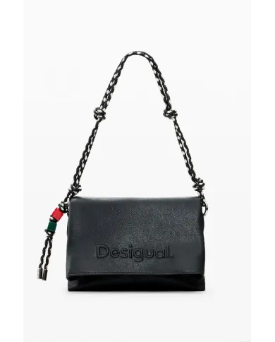 Desigual Borsa tracolla con patta logata Nero