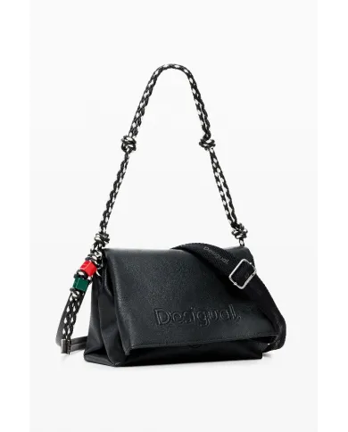 Desigual Borsa tracolla con patta logata Nero
