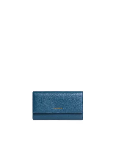 Coccinelle Portafoglio grande in pelle "Metallic soft" Avio