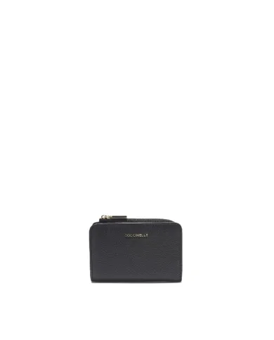 Coccinelle Portafoglio piccolo in pelle Metallic Soft Nero