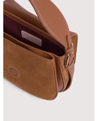 Coccinelle Borsa in pelle Mavery suede small Cognac