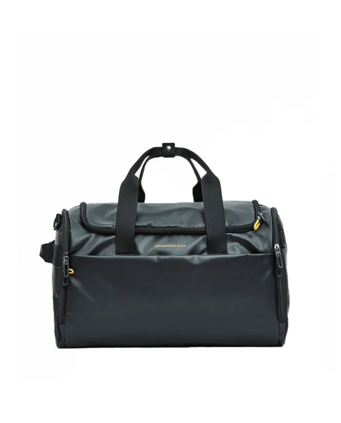 Mandarina Duck Zaino Borsone in tessuto impermeabile Eco Coated Nero