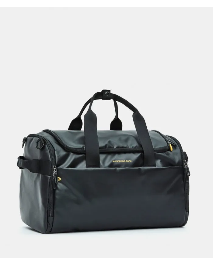 Mandarina Duck Zaino Borsone in tessuto impermeabile Eco Coated Nero