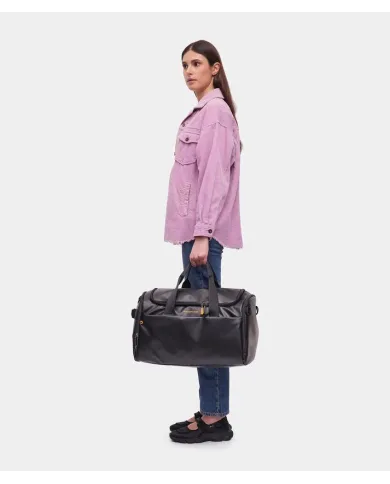 Mandarina Duck Zaino Borsone in tessuto impermeabile Eco Coated Nero