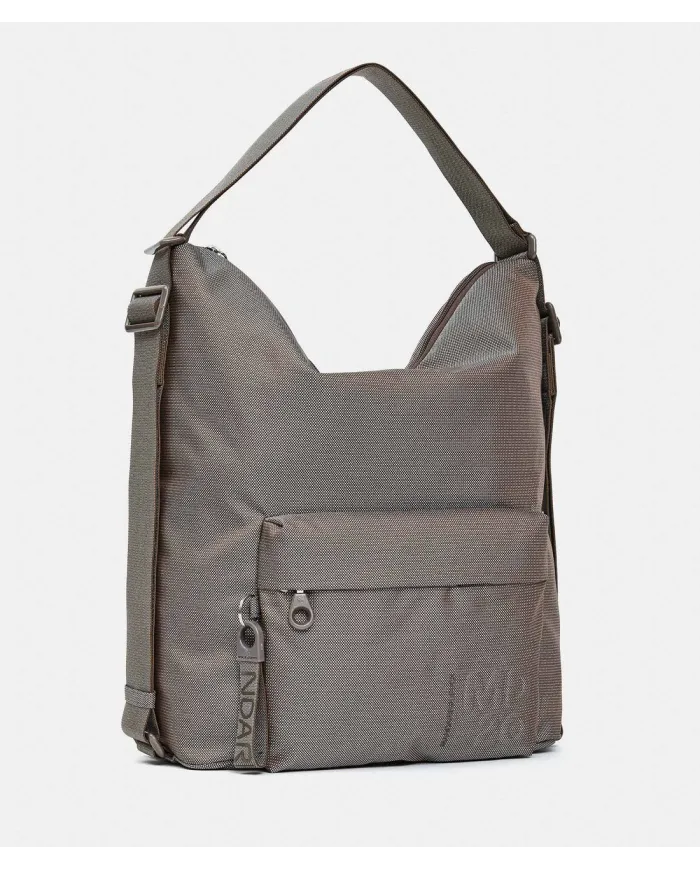 Mandarina Duck Borsa Zaino Multifunzionale in Tessuto Mitrix MD 20 Taupe