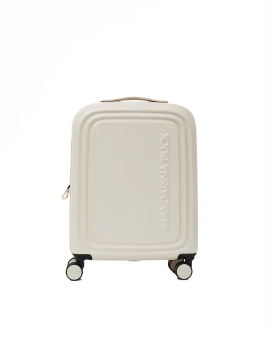 Mandarina Duck Logoduck+ Trolley Cabina Rigido Espandibile - Bagaglio a Mano 4 Ruote Avorio