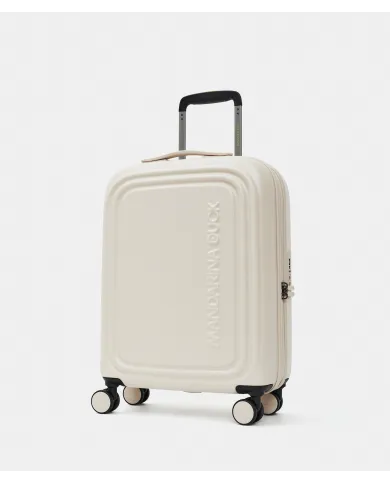 Mandarina Duck Logoduck+ Trolley Cabina Rigido Espandibile - Bagaglio a Mano 4 Ruote Avorio