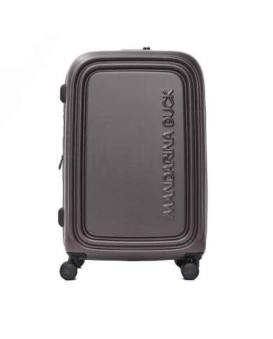 Mandarina Duck Logoduck+ Trolley Medio Rigido Espandibile - Valigia 4 Ruote in Policarbonato Marrone