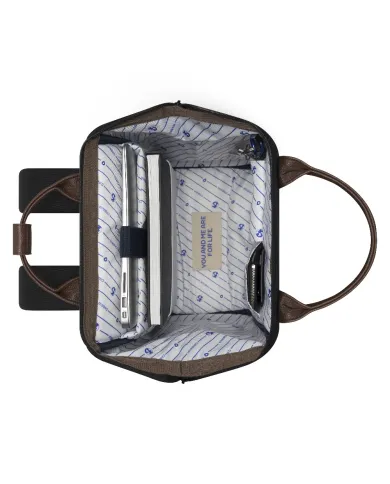 CABAIA Zaino Medio cordura Managua Nero/Marrone
