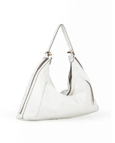 Loristella Borsa Donna Grande in Pelle Vicky Made in Italy Avorio
