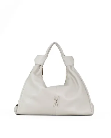 Visona Borsa Sacca in Pelle Alma –  Made in Italy Grigio