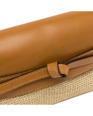 Gianni Chiarini Pochette Belty in Paglia e pelle Beige/Cuoio