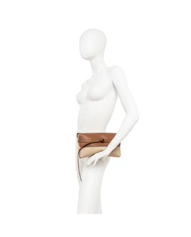 Gianni Chiarini Pochette Belty in Paglia e pelle Beige/Cuoio