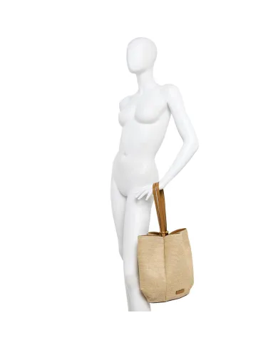 Gianni Chiarini Borsa Secchiello Gianni Chiarini Lily in in paglia e pelle Beige/Cuoio