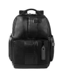 Piquadro Zaino porta pc 15,6" pelle con placca USB Nero