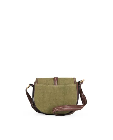 La Martina Borsa bandoliera in Canvas vintage Verde/Testa moro