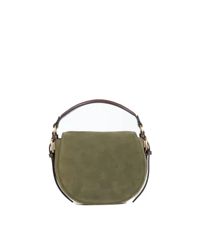 La Martina Borsa bandoliera Sienna in suede Verde/Testa moro