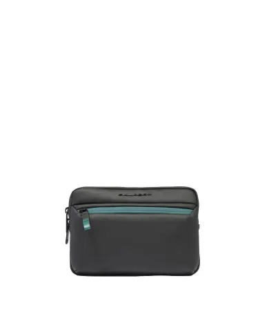 Piquadro Pochette tessuto impermeabile con tracolla Nero