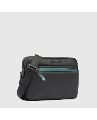 Piquadro Pochette tessuto impermeabile con tracolla Nero