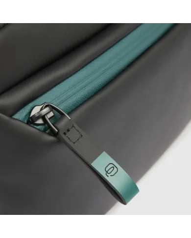 Piquadro Pochette tessuto impermeabile con tracolla Nero