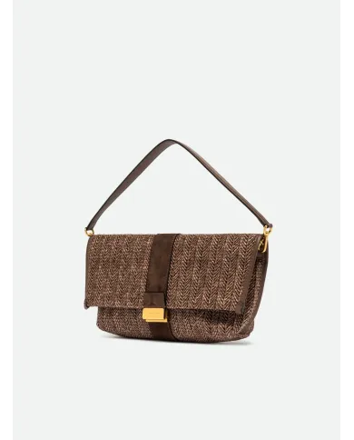 Gianni Chiarini Borsa a tracolla Marigold in Paglia e Suede | Borsa a Spalla Marrone