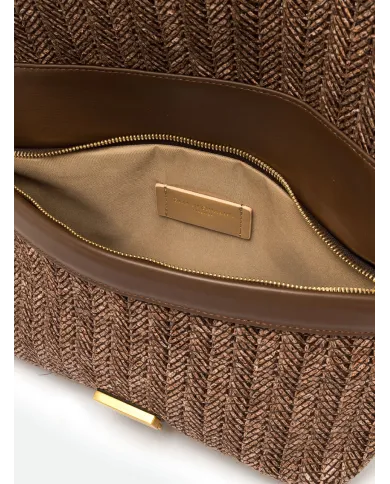 Gianni Chiarini Borsa a tracolla Marigold in Paglia e Suede | Borsa a Spalla Marrone