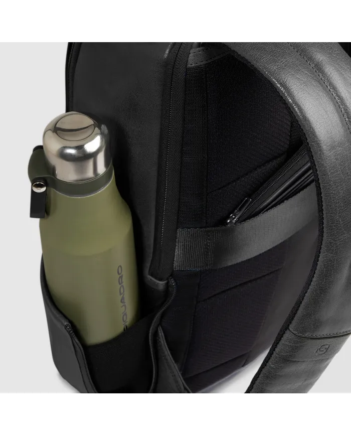 Piquadro Zaino in pelle con porta pc 15,6" Solm Nero