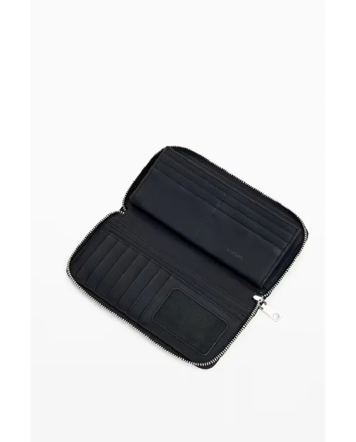 Desigual Portafoglio donna con zip Nero