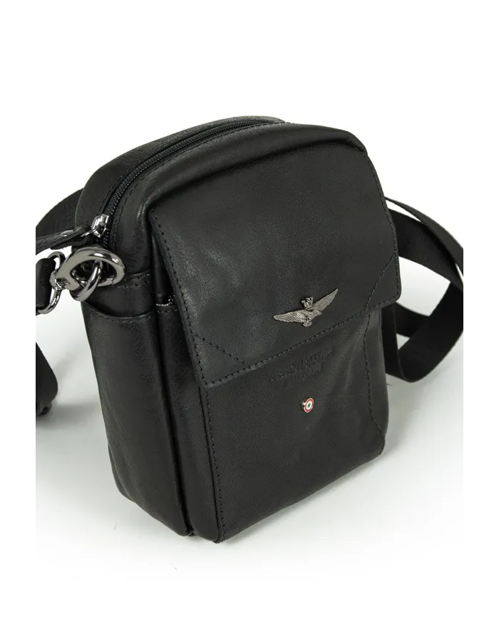 Aeronautica Militare Borsa uomo in pelle "Vintage" Nero