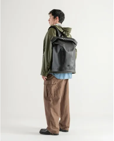 Herschel Zaino Roll Top Impermeabile Porta Laptop Nero