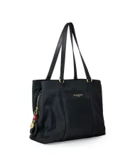 Nannini Shopping bag tessuto pelle Liberty Nero/Rosso