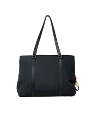 Nannini Shopping bag tessuto pelle Liberty Nero/Rosso
