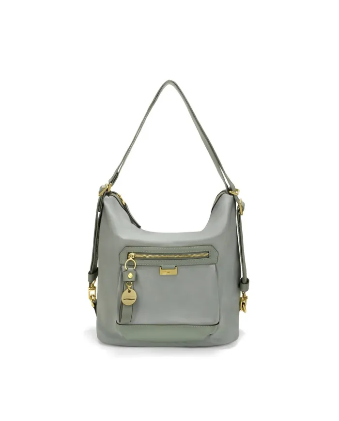 Nannini Borsa zaino in tessuto Liberty Verde chiaro