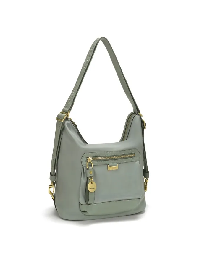 Nannini Borsa zaino in tessuto Liberty Verde chiaro