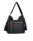 Nannini Borsa zaino in tessuto Liberty Nero/Rosso