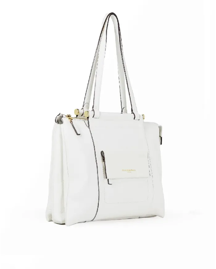 Nannini Borsa grande pelle Febe Bianco