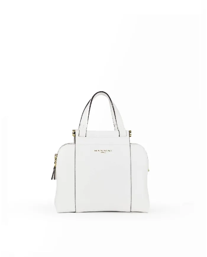 Nannini Borsa a mano pelle Febe Bianco