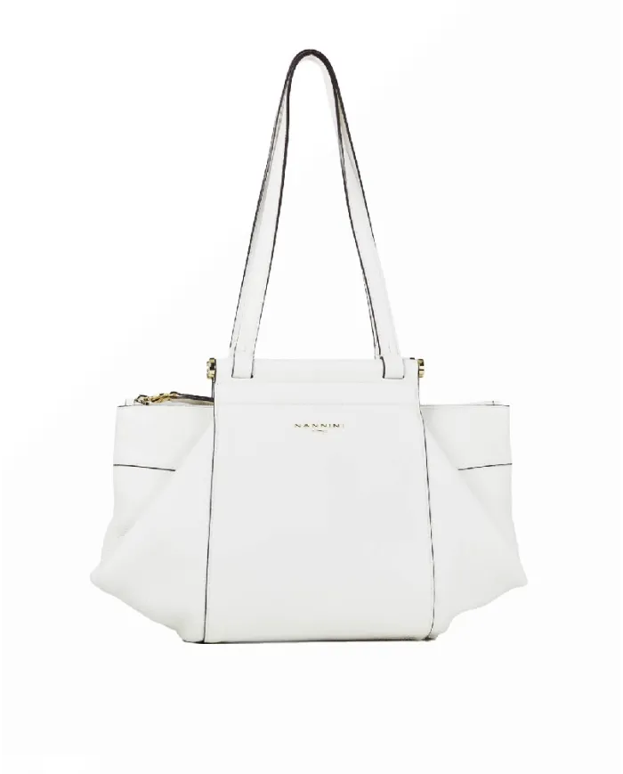 Nannini Borsa in pelle Febe Bianco