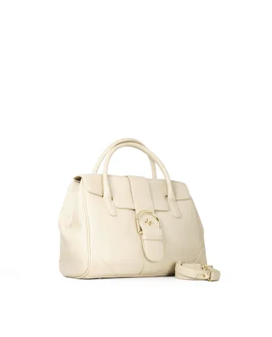 Atelier du Sac Borsa a Mano Grande Laurelle Loyal con Maxi Fibbia Beige