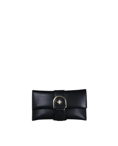 Atelier du Sac Borsa Pochette Lina Loyal con Maxi Fibbia e Tracolla Removibile Nero