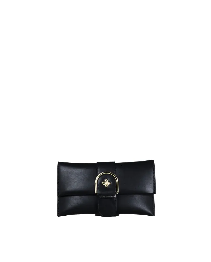 Atelier du Sac Borsa Pochette Lina Loyal con Maxi Fibbia e Tracolla Removibile Nero