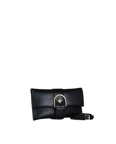 Atelier du Sac Borsa Pochette Lina Loyal con Maxi Fibbia e Tracolla Removibile Nero