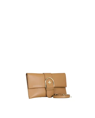 Atelier du Sac Borsa Pochette Lina Loyal con Maxi Fibbia e Tracolla Removibile Cuoio
