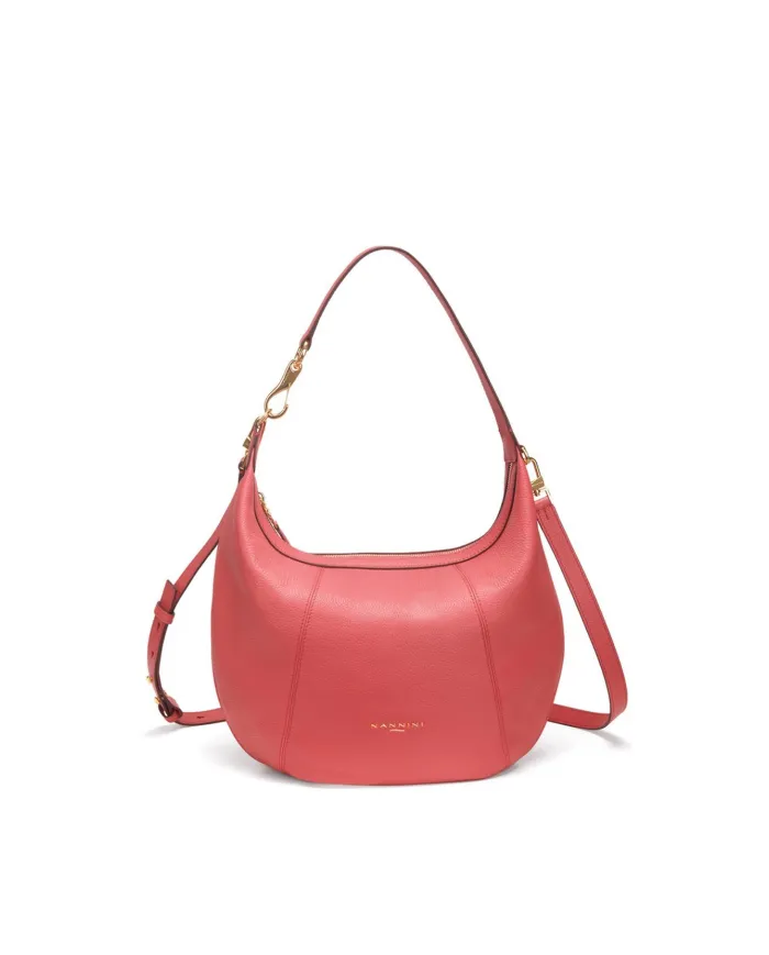 Nannini Borsa grande in pelle Filippa Rosso Geranio