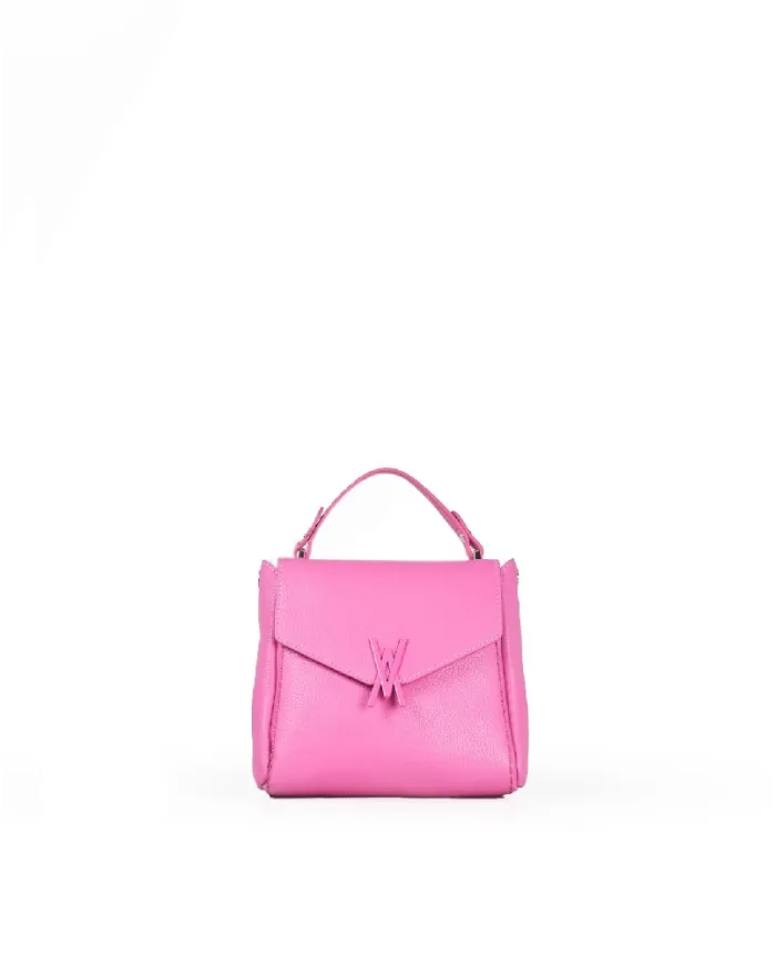 Visona Mini Bag bandoliera in Pelle  – Made in Italy Magenta