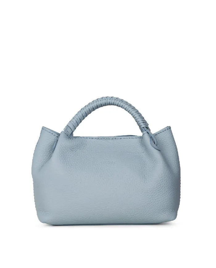 Visona Borsa a mano in pelle manico ricoperto Mia Celeste