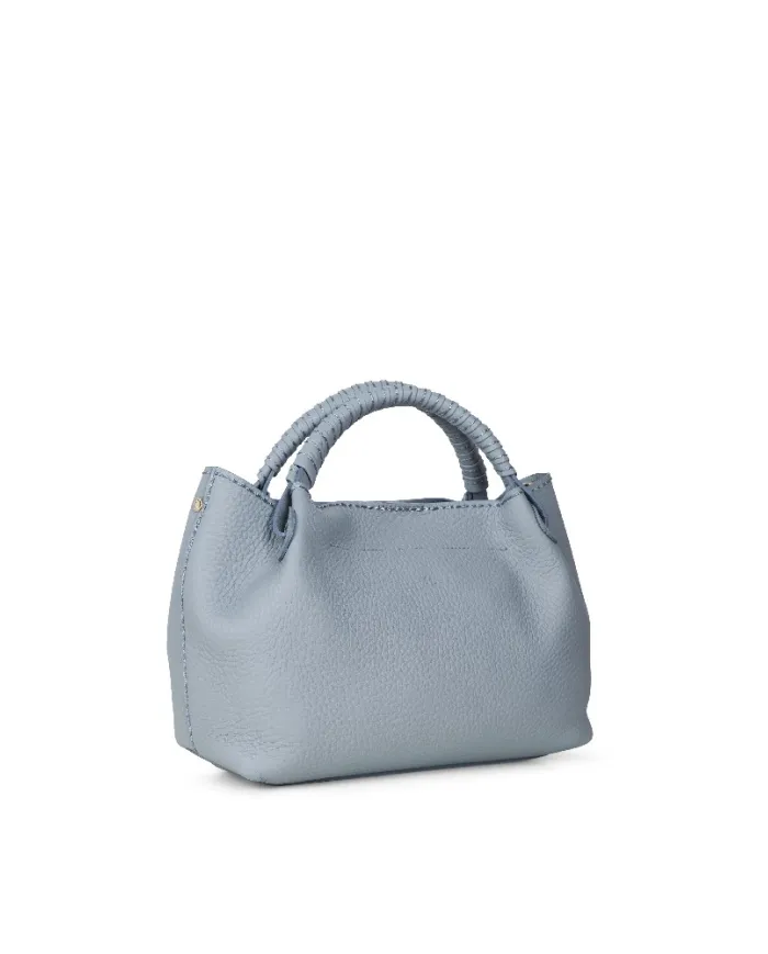 Visona Borsa a mano in pelle manico ricoperto Mia Celeste