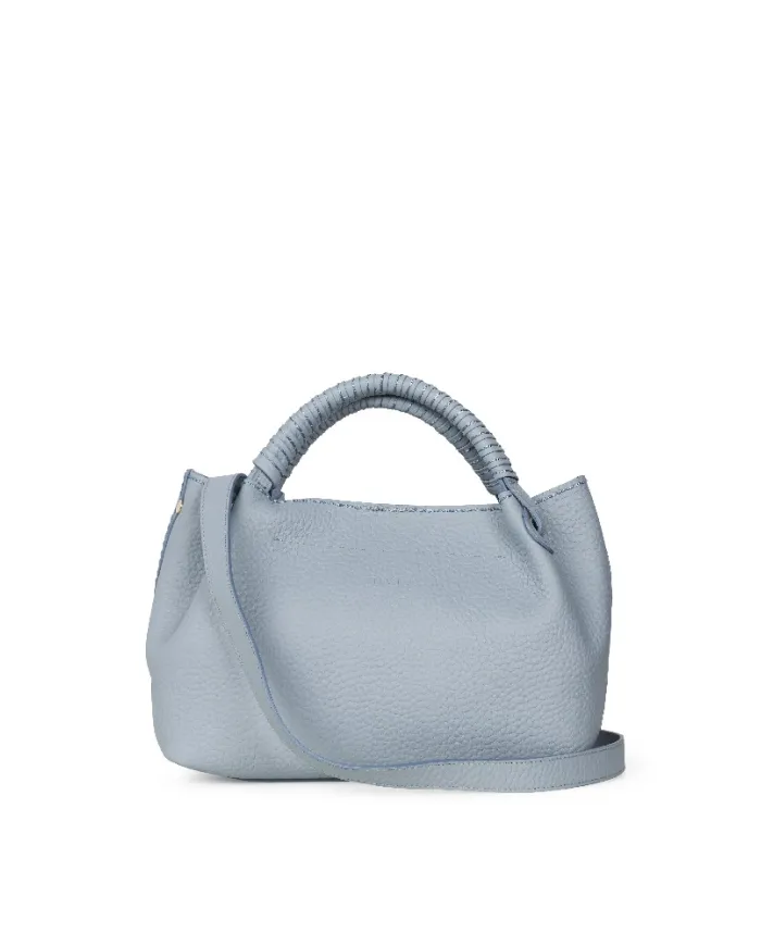 Visona Borsa a mano in pelle manico ricoperto Mia Celeste
