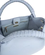 Visona Borsa a mano in pelle manico ricoperto Mia Celeste